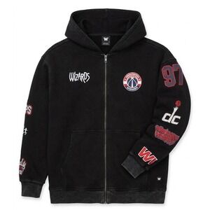The Wild Collective Wizards Hoodie Womens XL Black New NBA Logo Sleeve WC272AAW